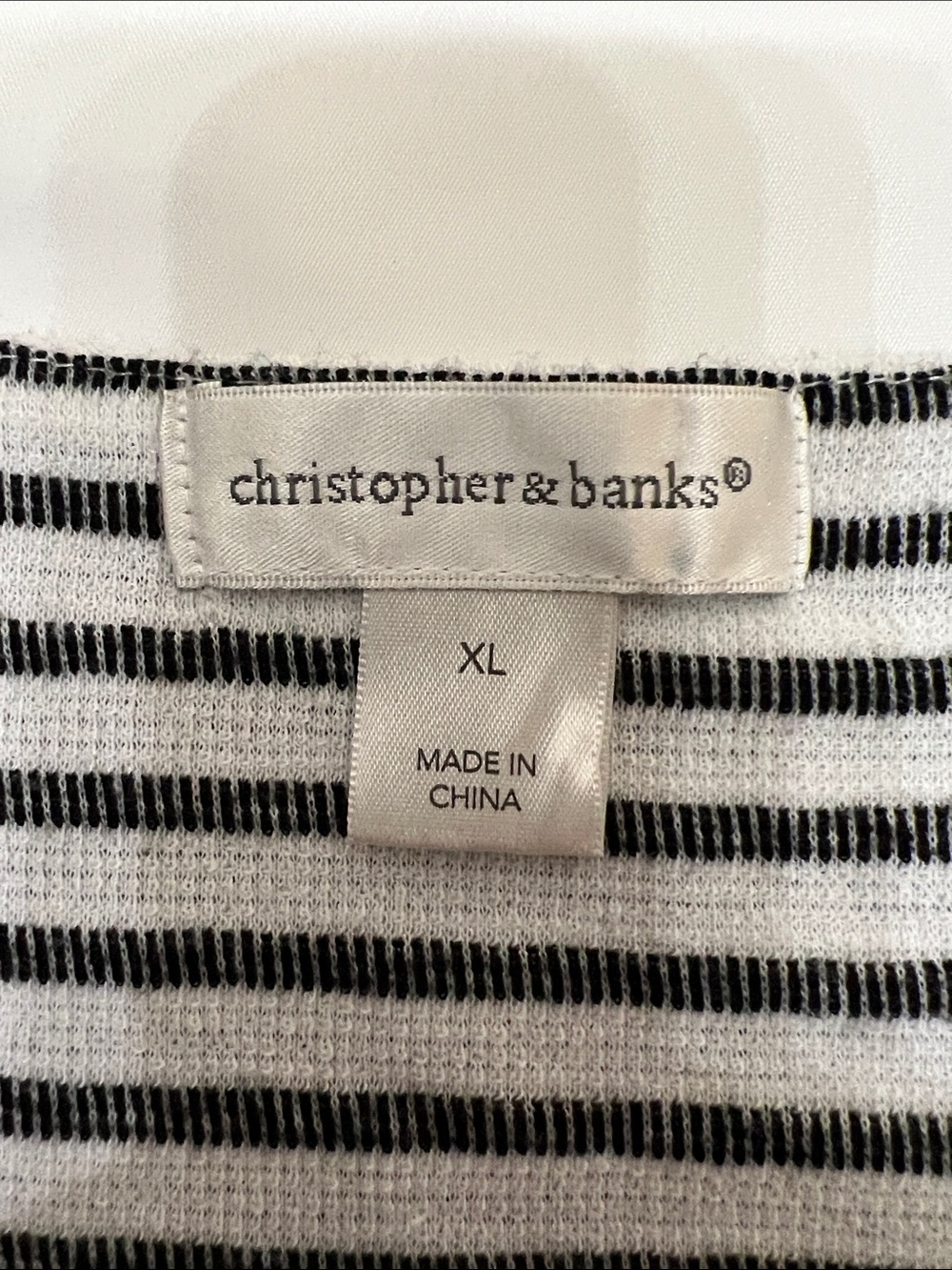 Christopher & Banks Black & White Striped Sleeveless Tunic High Low Hem Top - Picture 2 of 13